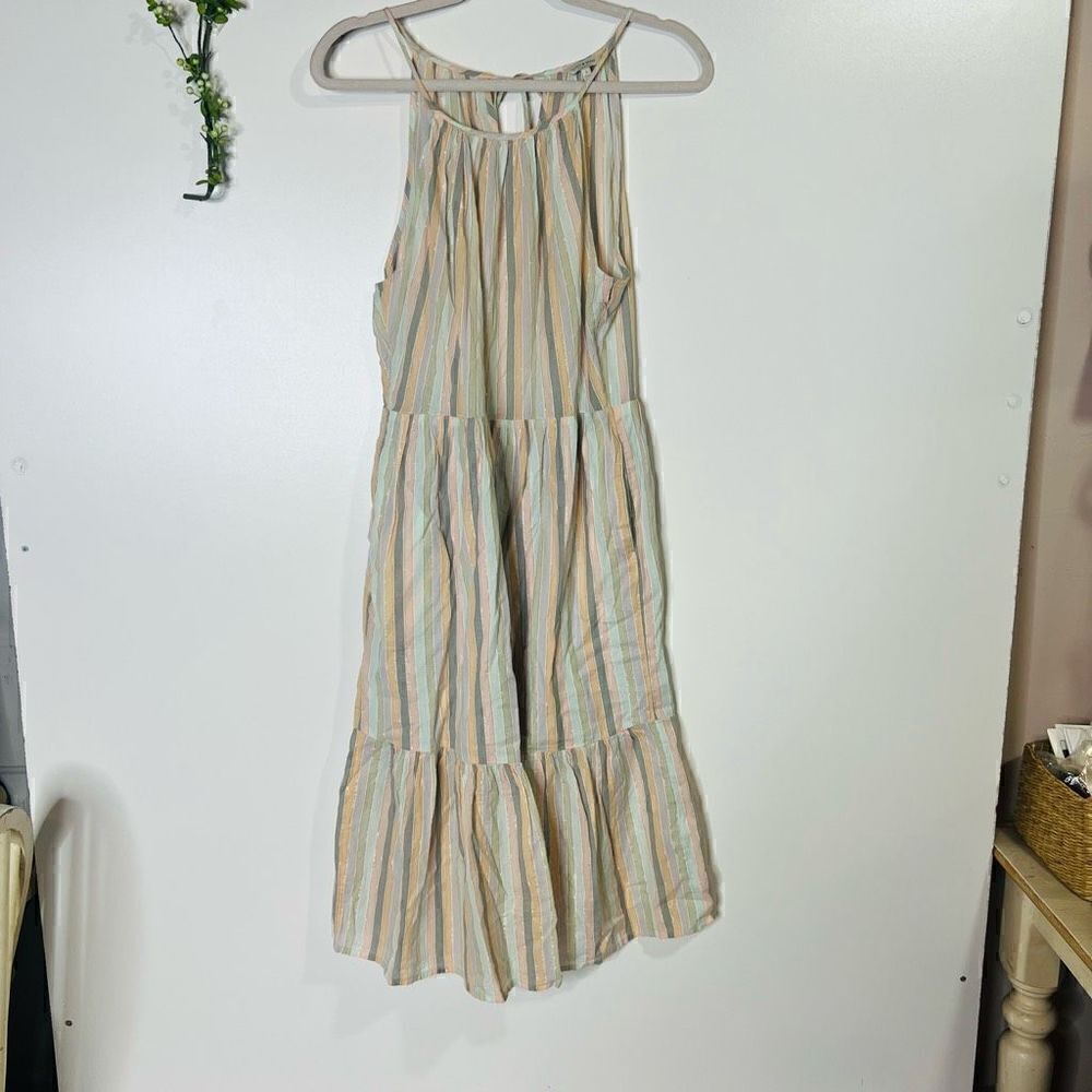 Lucky Brand Pastel Stripes Metallic MIDI Sundress - Picture 4 of 12